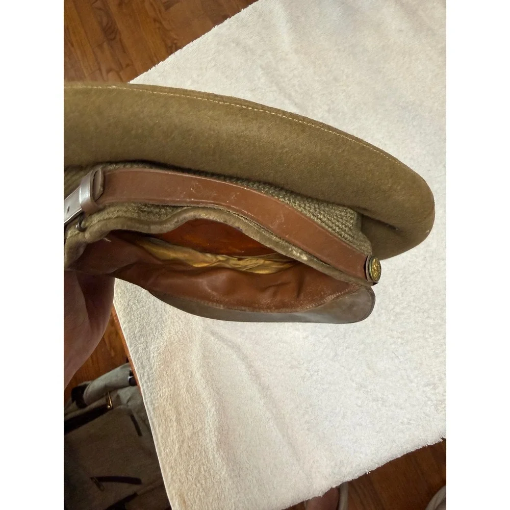 WWII US Army Air Forces Officer Visor Crusher Cap Hat Dobbs Sakowitz 7 1/2